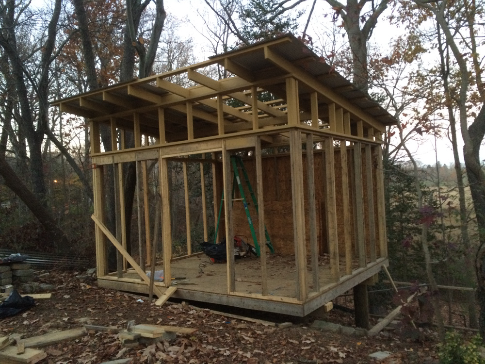 diy modern shed build on a slope – adam jacono archive